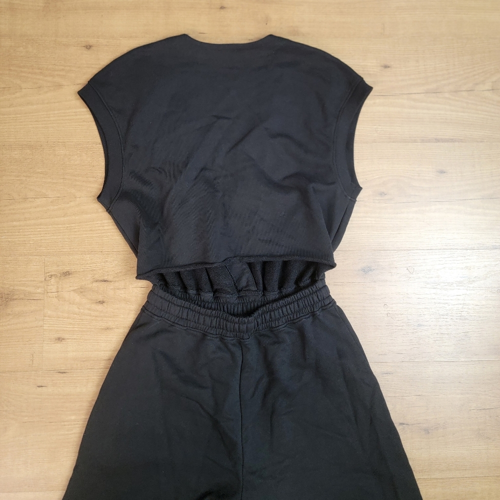 T ALEXANDER WANG  French Terry Back Slit Jumpsuit - Picture 9 of 11
